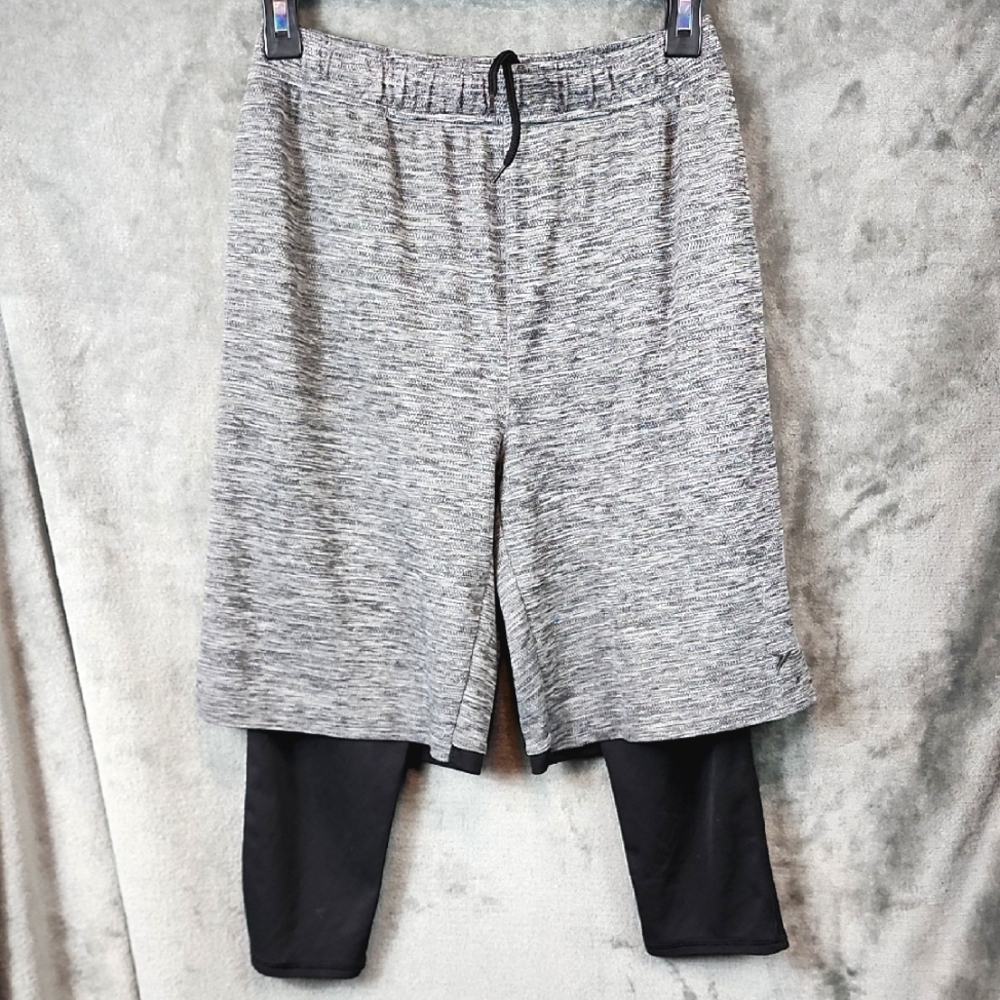 Kids Old Navy Layered Athletic Shorts  Black and Grey Size XL 14-18